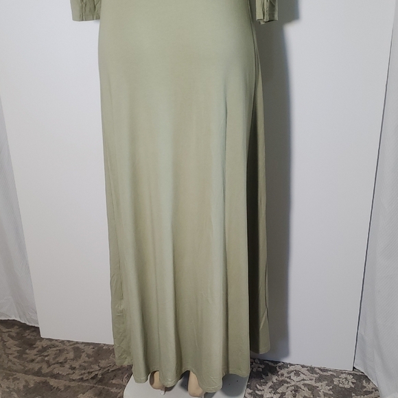 Soft Surroundings Elegant Olive Green Maxi Dress Size L - Picture 7 of 13